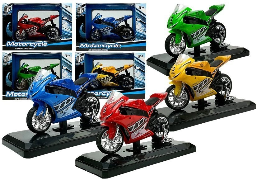 E-shop Športový motocykel so zvukmi 1:18 – kovový model na podstavci