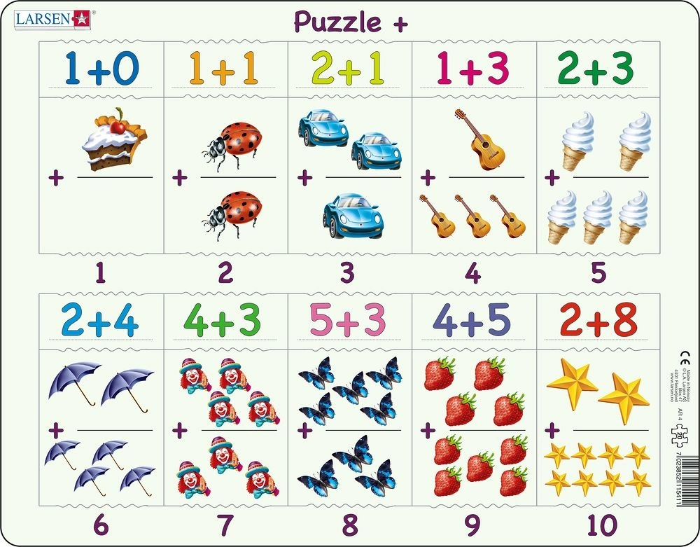 E-shop Larsen Puzzle Sčítanie s Obrázkami 20 dielov