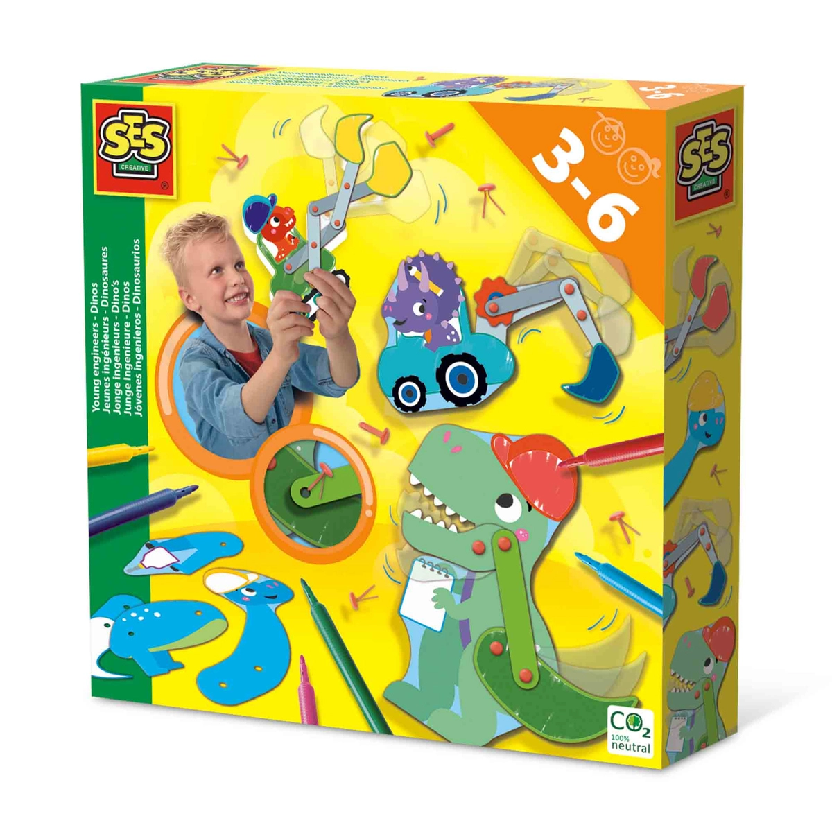 Detské tvorenie dinosaury v pohybe