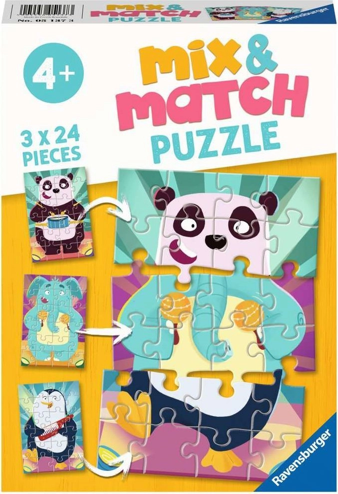 E-shop RAVENSBURGER Mix&Match: Legrační zvířátka 3x24 dielov