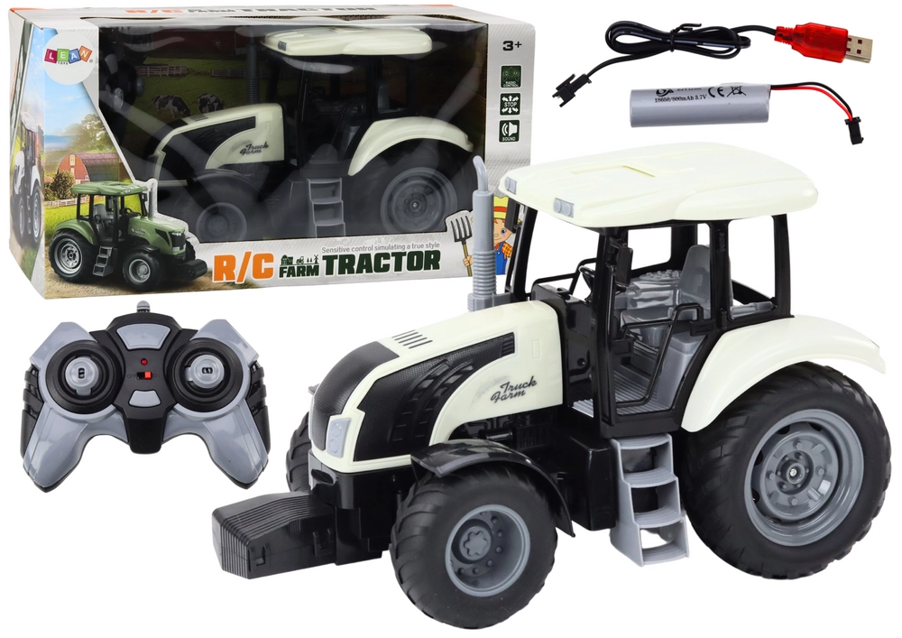 E-shop RC traktor 2.4G s diaľkovým ovládaním a zvukovými efektmi – biely