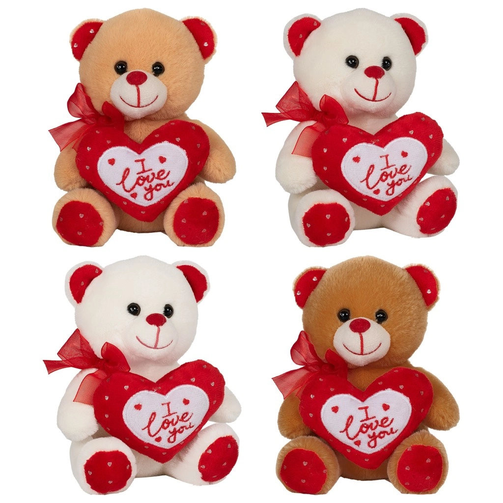 plyšový valentínsky medvedík so srdiečkom i love you 15 cm