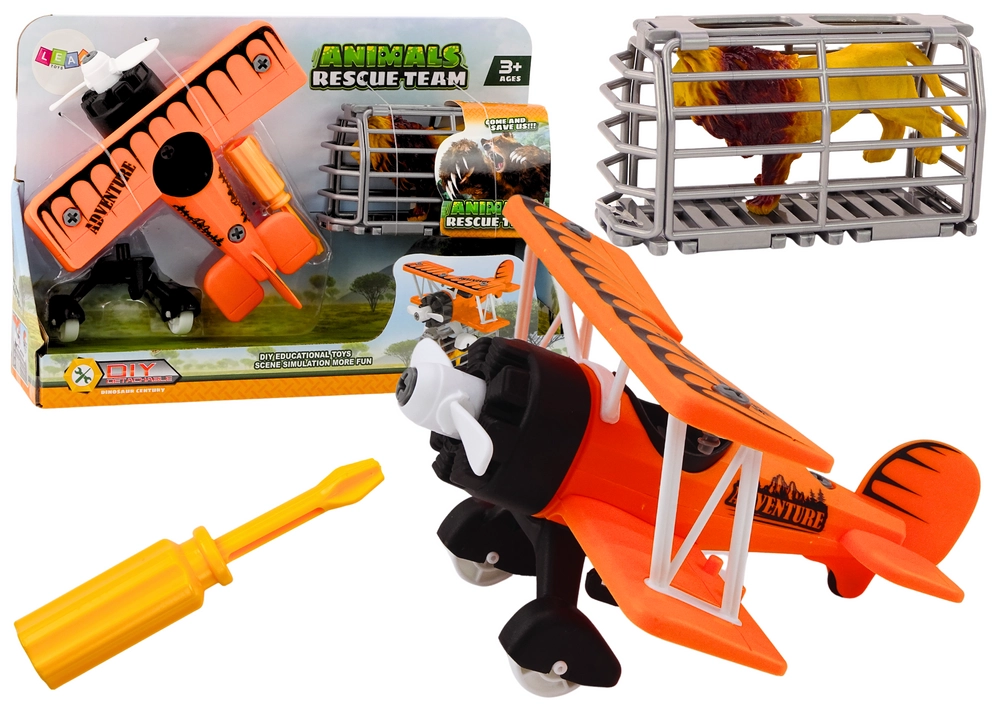 E-shop Leantoys Klietka na prepravu domácich zvierat Aeroplane Avionette Lion Spin Oranžová