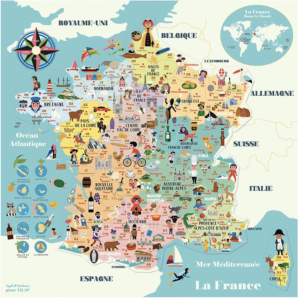 E-shop Vilac magnetická mapa Francie