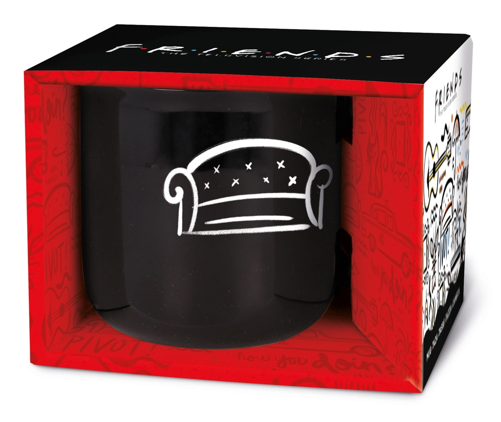 E-shop Hrnček Priatelia čierny 410 ml