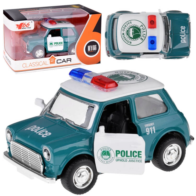 E-shop Kovové policajné autíčko s otváracími dverami 1:38, pull-back