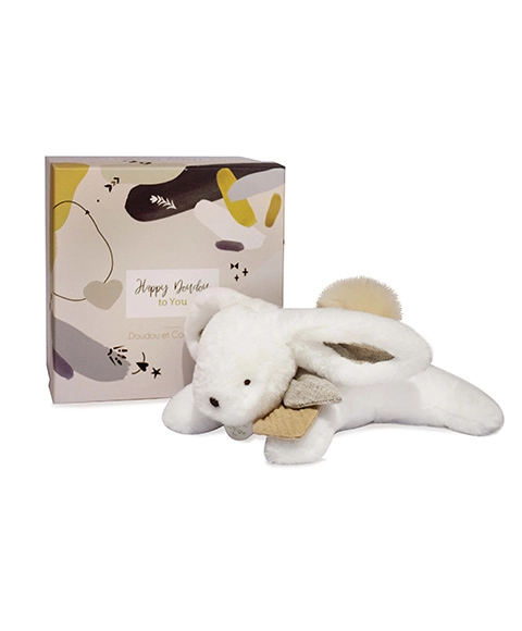 E-shop Doudou zajačik s béžovou brmbolcom 25 cm