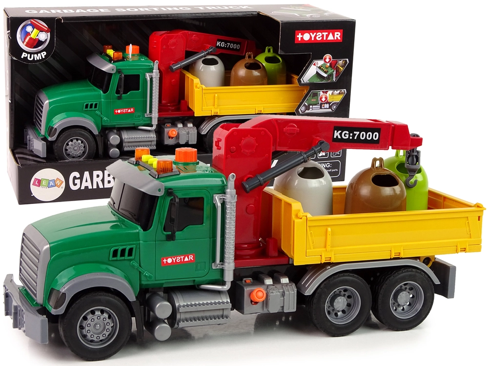 E-shop Lean Toys Nákladné auto žeriavová doprava odpadkový kôš zvuk