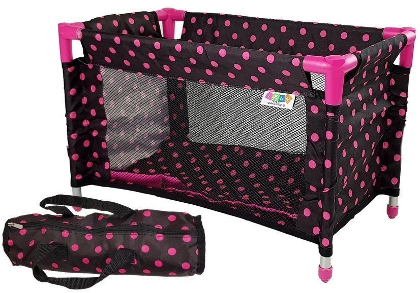 E-shop LEAN TOYS Kvetinková posteľ pre bábiky Alice čieno-ružová