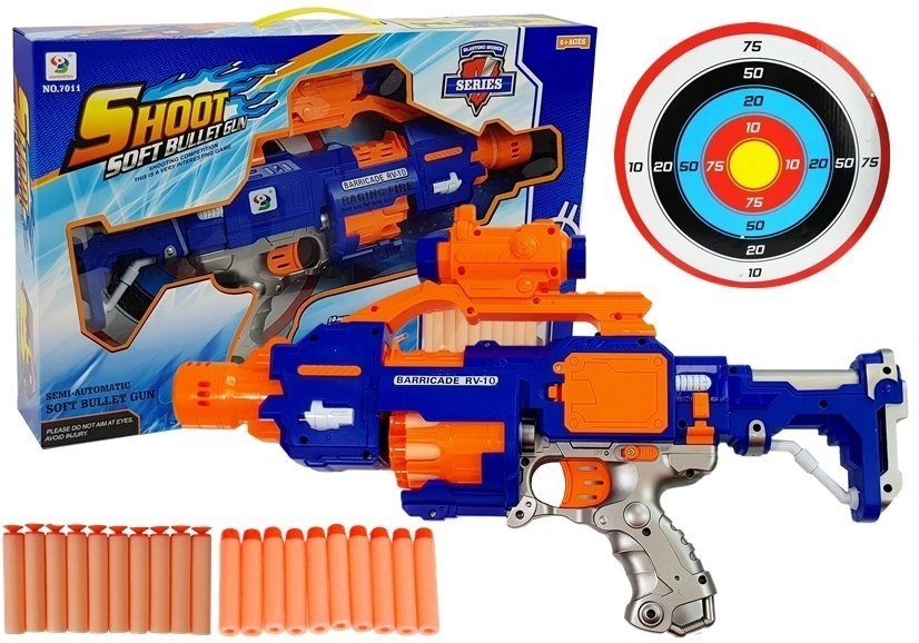 E-shop Lean Toys puška s penovými nábojmi a terčom 45 cm