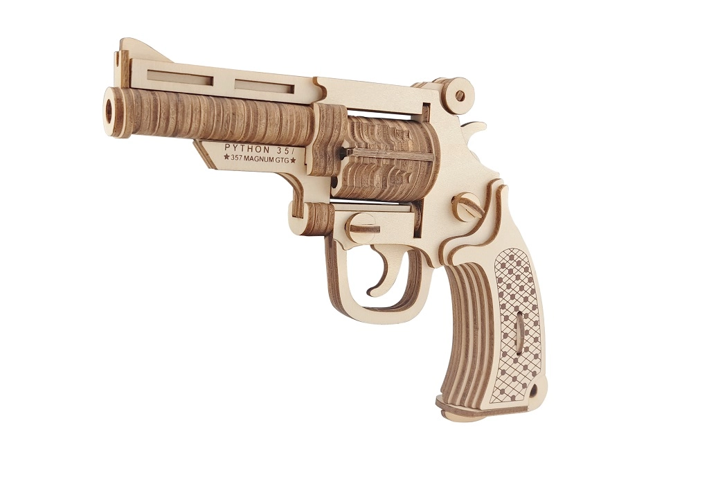 E-shop Woodcraft drevené 3D puzzle revolver