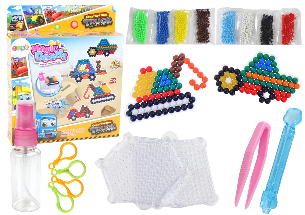 E-shop LEANToys Vodné korálky Magické korálky Sada vozidiel
