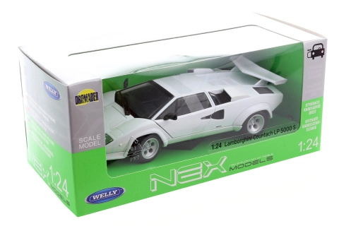 Welly Kovový model Lamborghini Countach LP 5000 S bílé 1:24