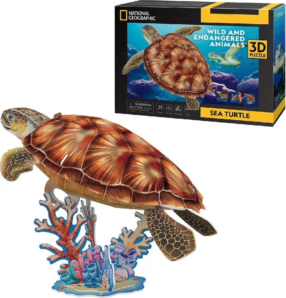 E-shop CubicFun 3D puzzle National Geographic: Mořská želva 31 ks
