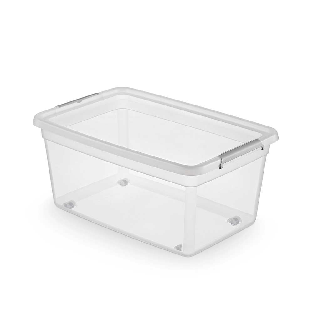E-shop Basestore úložný box na kolieskach s vekom a klipsami 40 l
