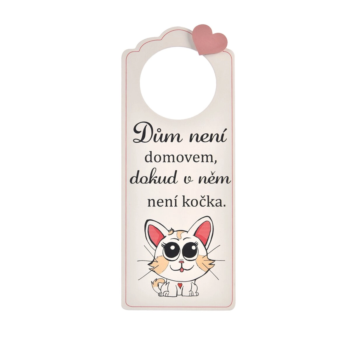 E-shop Drevená visačka na dvere Cat Home