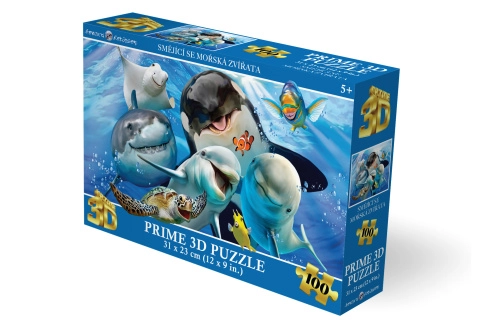 3D puzzle usmievajúce sa morské zvieratá 100 dielikov