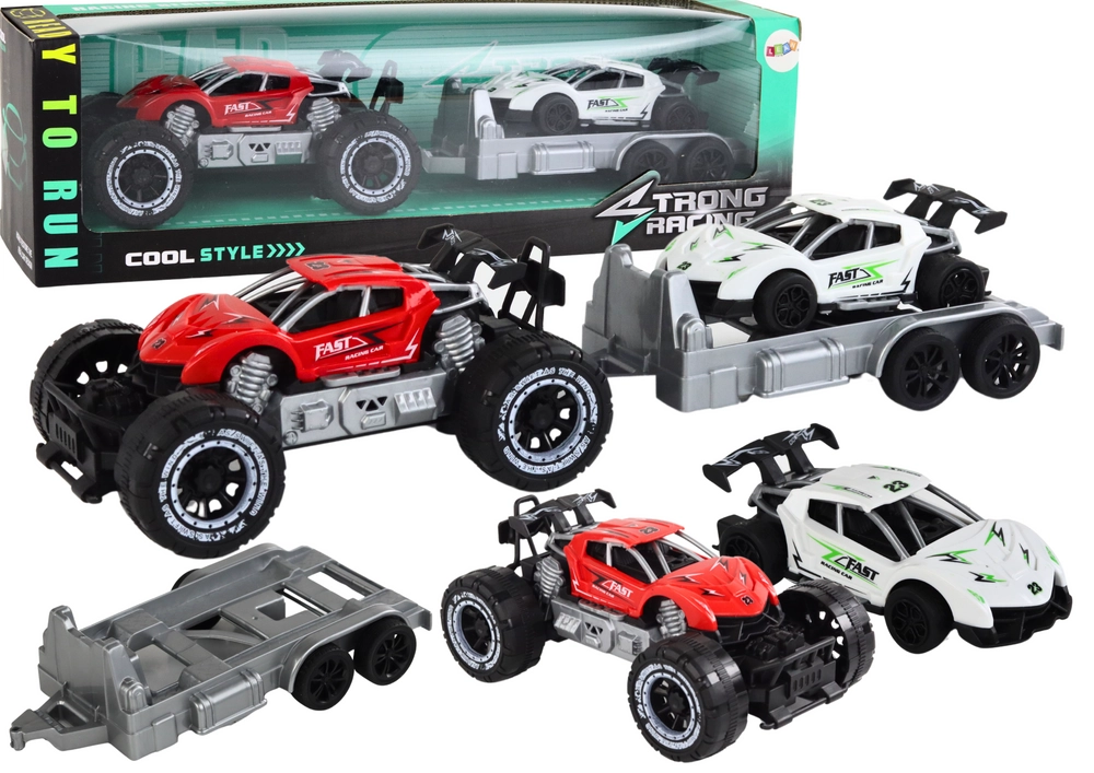 E-shop Lean Toys Súprava červeného terénneho a športového auta