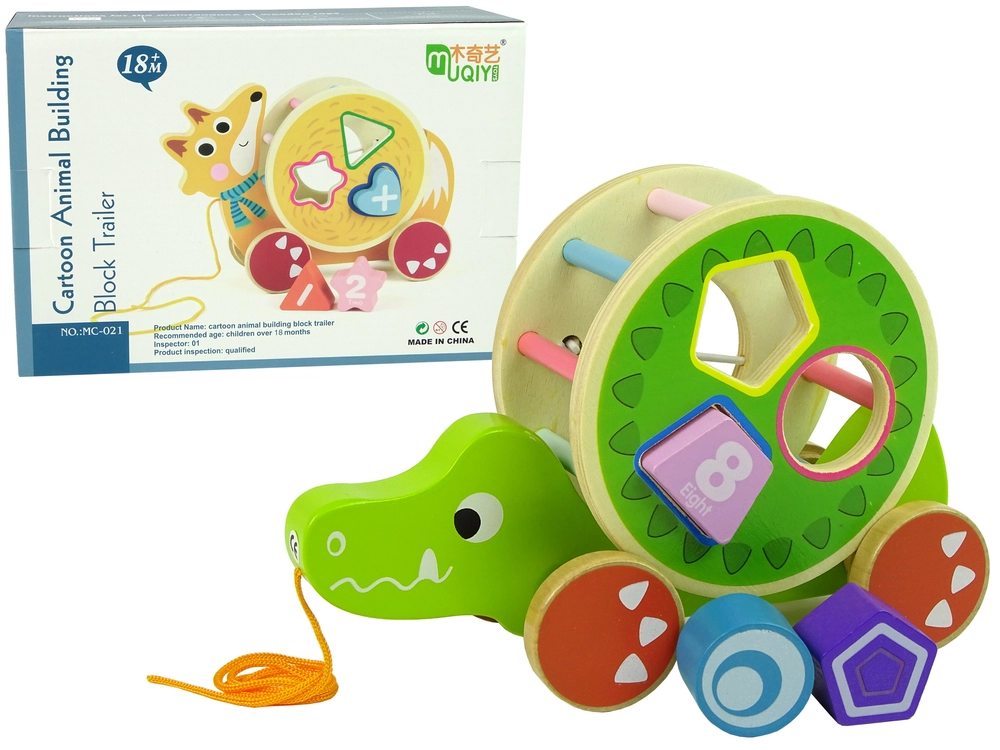Lean Toys krokodíl na ťahanie triedič kociek