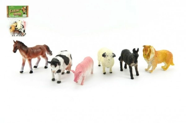 E-shop Teddies Zvířátka farma 6 ks plast 9 cm v sáčku
