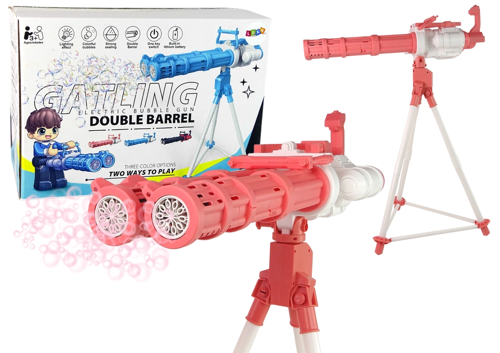 E-shop Lean Toys Bublifuk v tvare Zbrane na stojane ružová