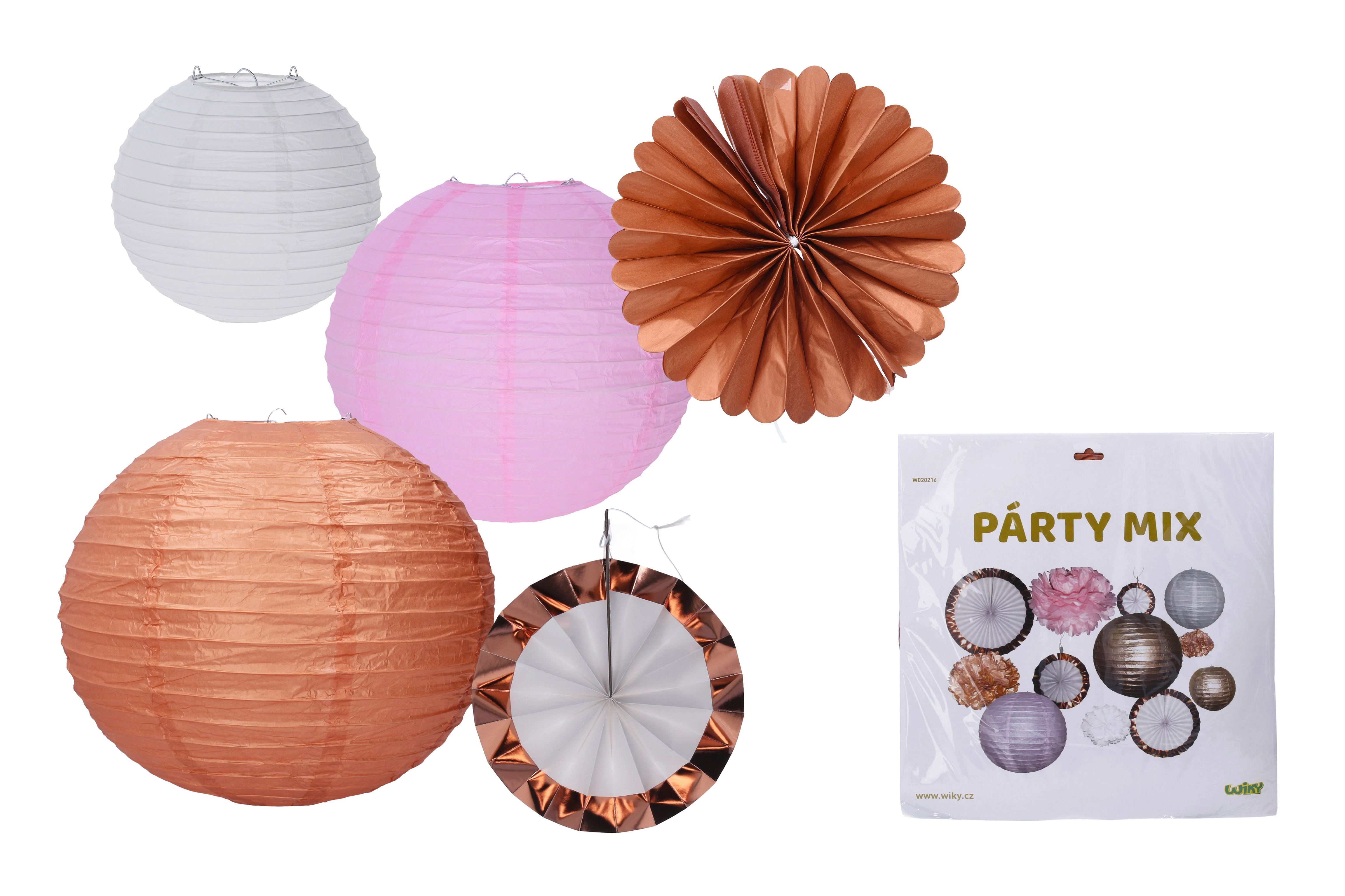 E-shop Párty mix – Lampión a Pom Pom papierové dekorácie, 4 kusy