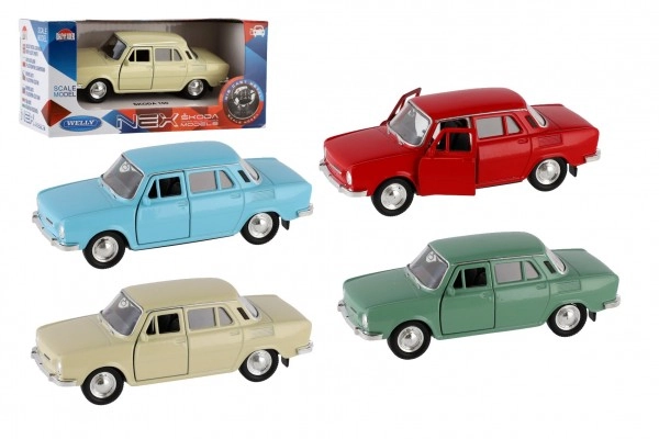 E-shop Welly Auto Škoda 100 kov/plast 11cm na volný chod 4 barvy 1:34