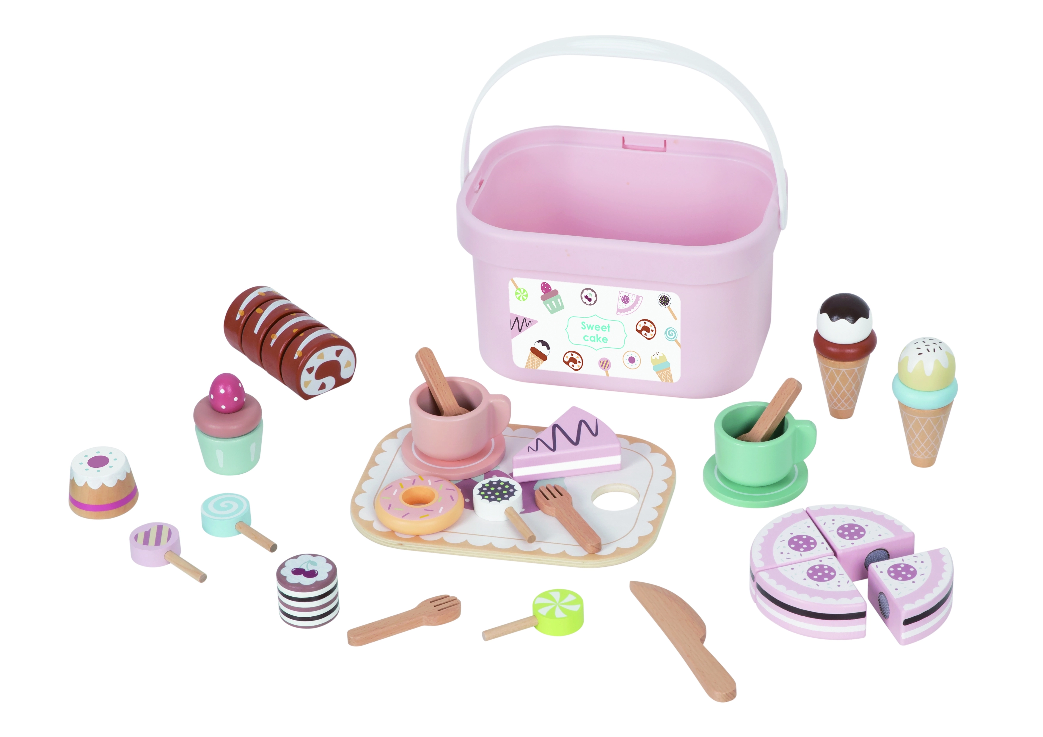 Tooky Toy Čajový set s dezertami v kýbliku