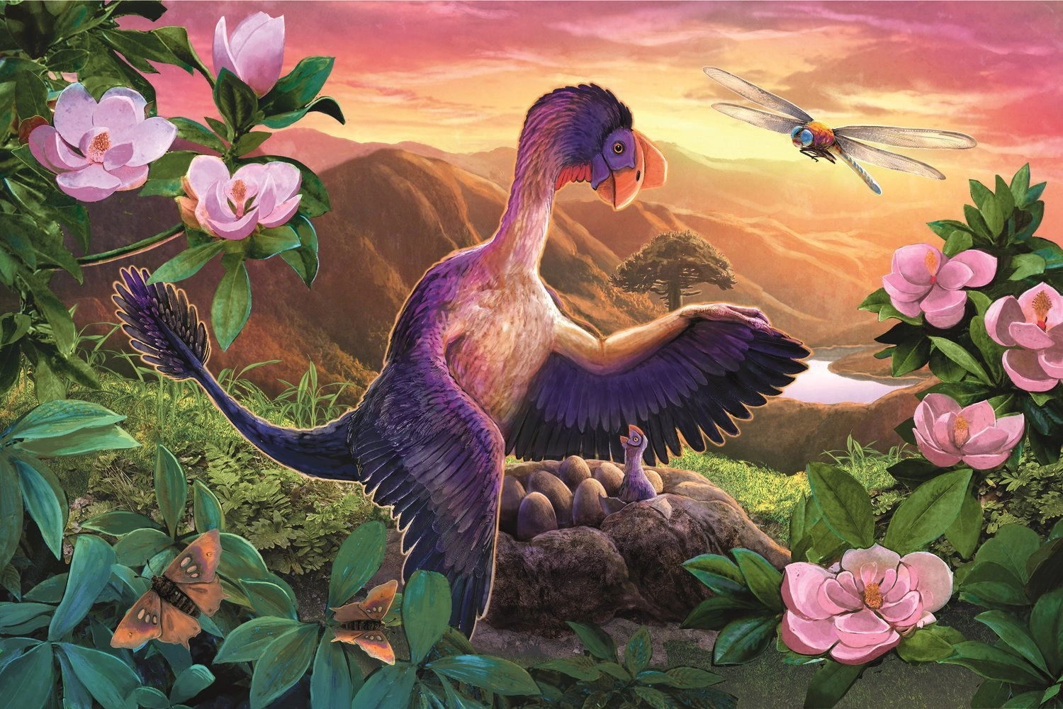 E-shop TREFL Úžasní dinosauři: Microraptor u hnízda 54 dielov