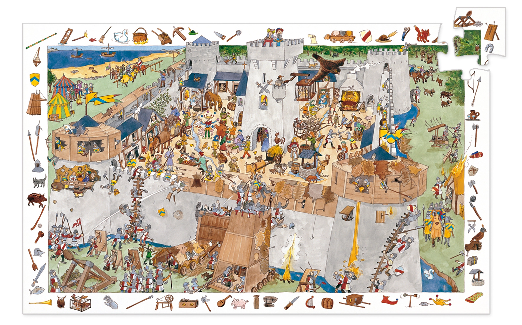 DJECO Puzzle Dobývanie hradu - 100 dielikov