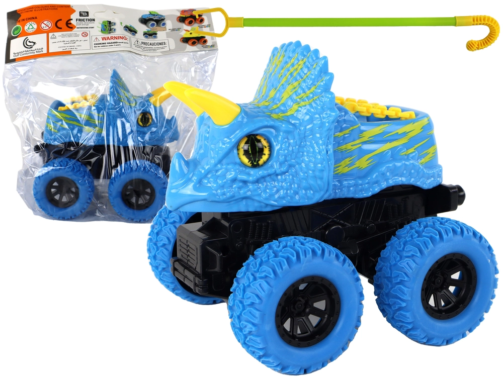 E-shop Lean Toys Modrá štvorkolka na trecí pohon Triceratops