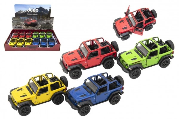E-shop Kinsmart Auto Jeep Wrangler 2018 otvorená strecha 12 5cm kov na spätné natiahnutie výber 4 farby 1:34