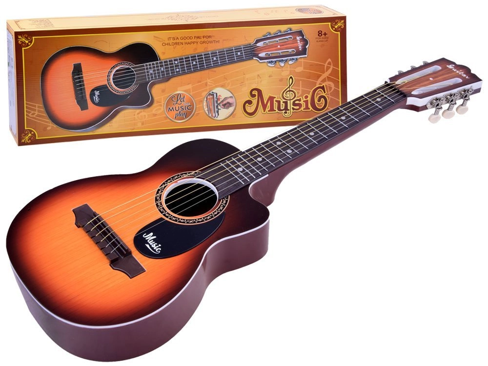 E-shop JOKO plastová gitara 6 kovové struny hnedá