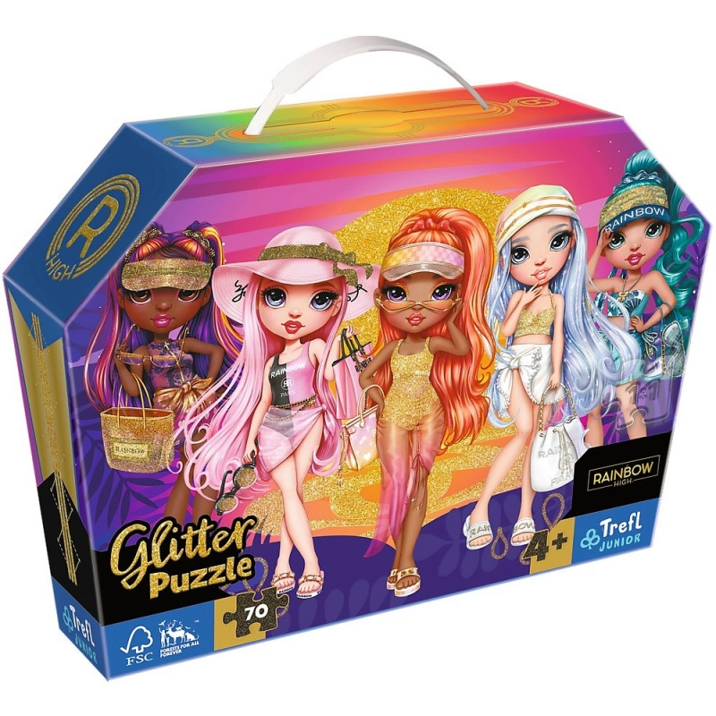 E-shop TREFL Třpytivé Glitter v kufříku Rainbow High 70 dílků