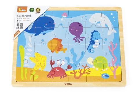 E-shop Viga 50200 Puzzle na podkładce 24 elementy ocean