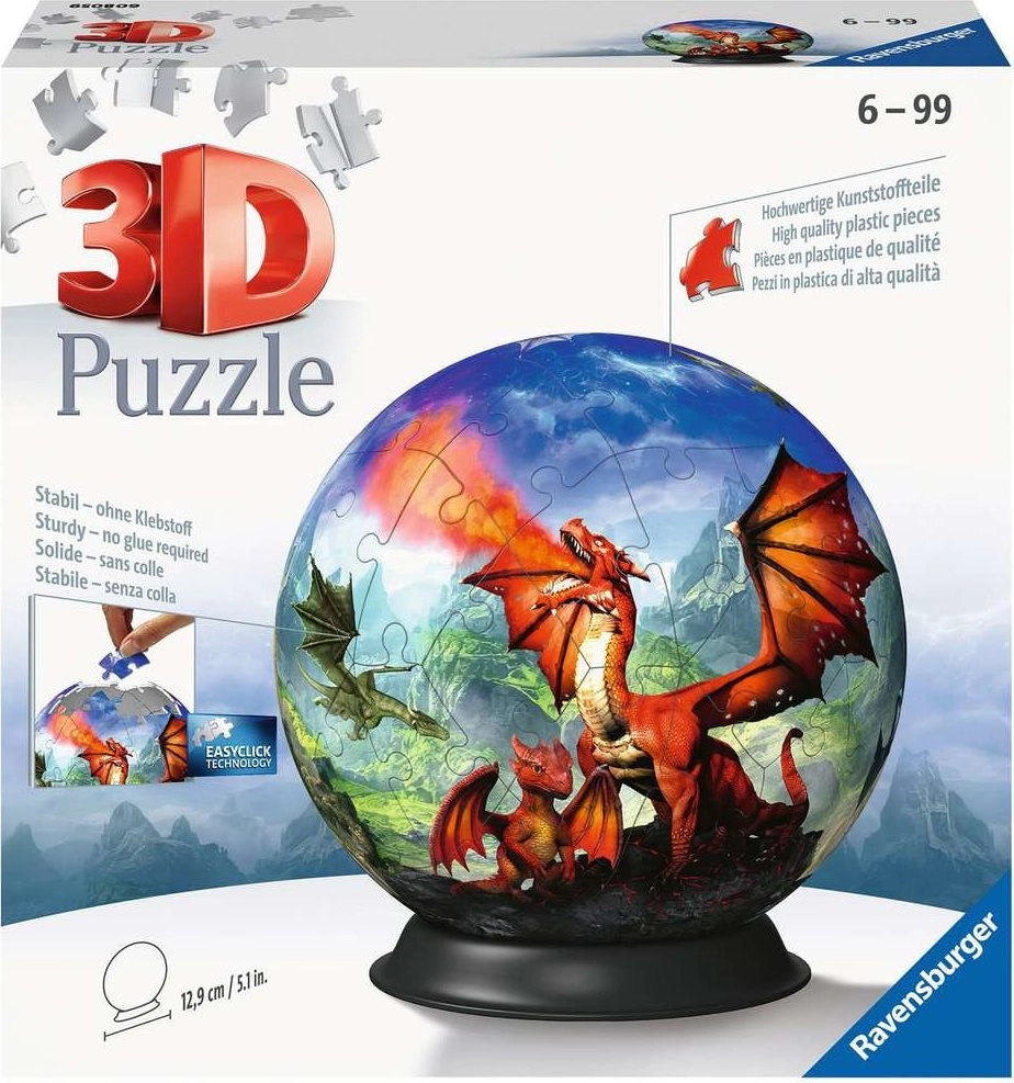 E-shop Ravensburger 3D Puzzleball Mystický drak 73 ks