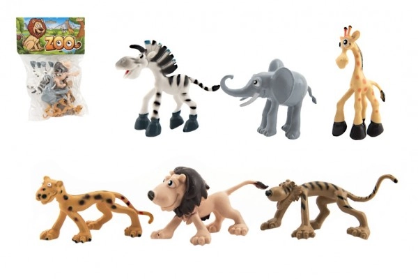 E-shop Teddies Zvířátka safari ZOO plast 9-10cm 6ks v sáčku