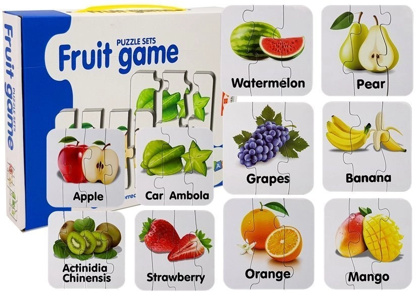 E-shop LEAN TOYS Edukačné puzzle ovocie s anglickými nápismi