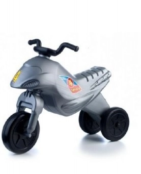E-shop Trojkolesové odrážadlo Super Bike, strieborné, 44 cm
