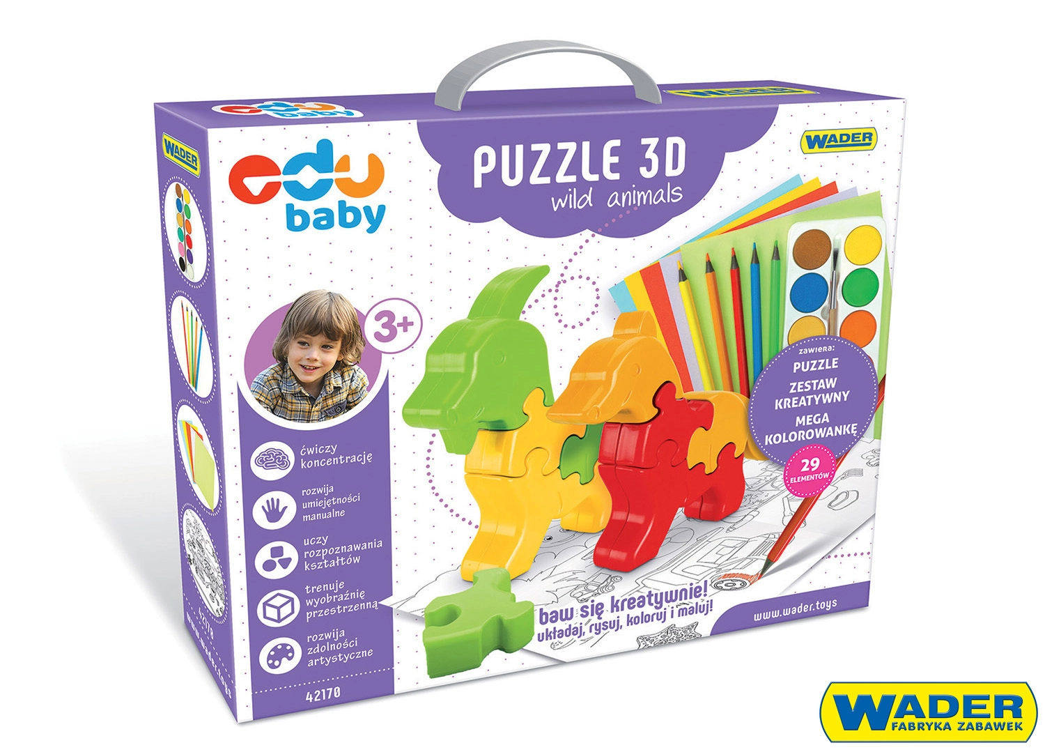 E-shop Edu Baby 3D puzzle – divoké zvieratá