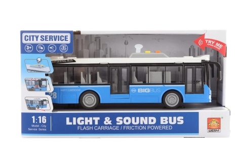 E-shop Lamps Autobus dvoupatrový modrý na baterie