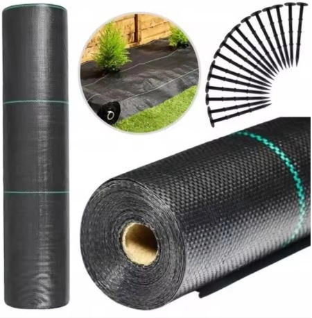 Čierna agrotkanina 1,1x100m UV 135g proti burinám + kotvy