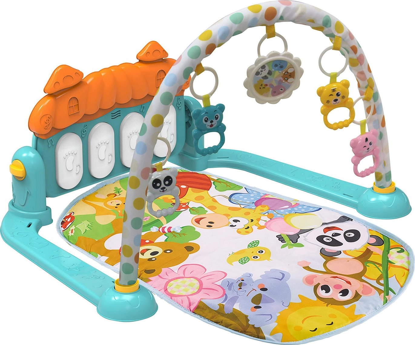 E-shop Chipolino hracia deka s piánkom Zoo party – Modrá