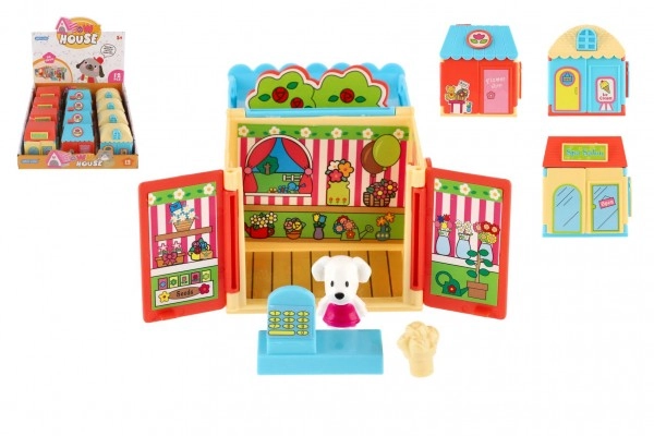 E-shop Teddies Domeček s mazlíčkem s doplňky plast ve fólii