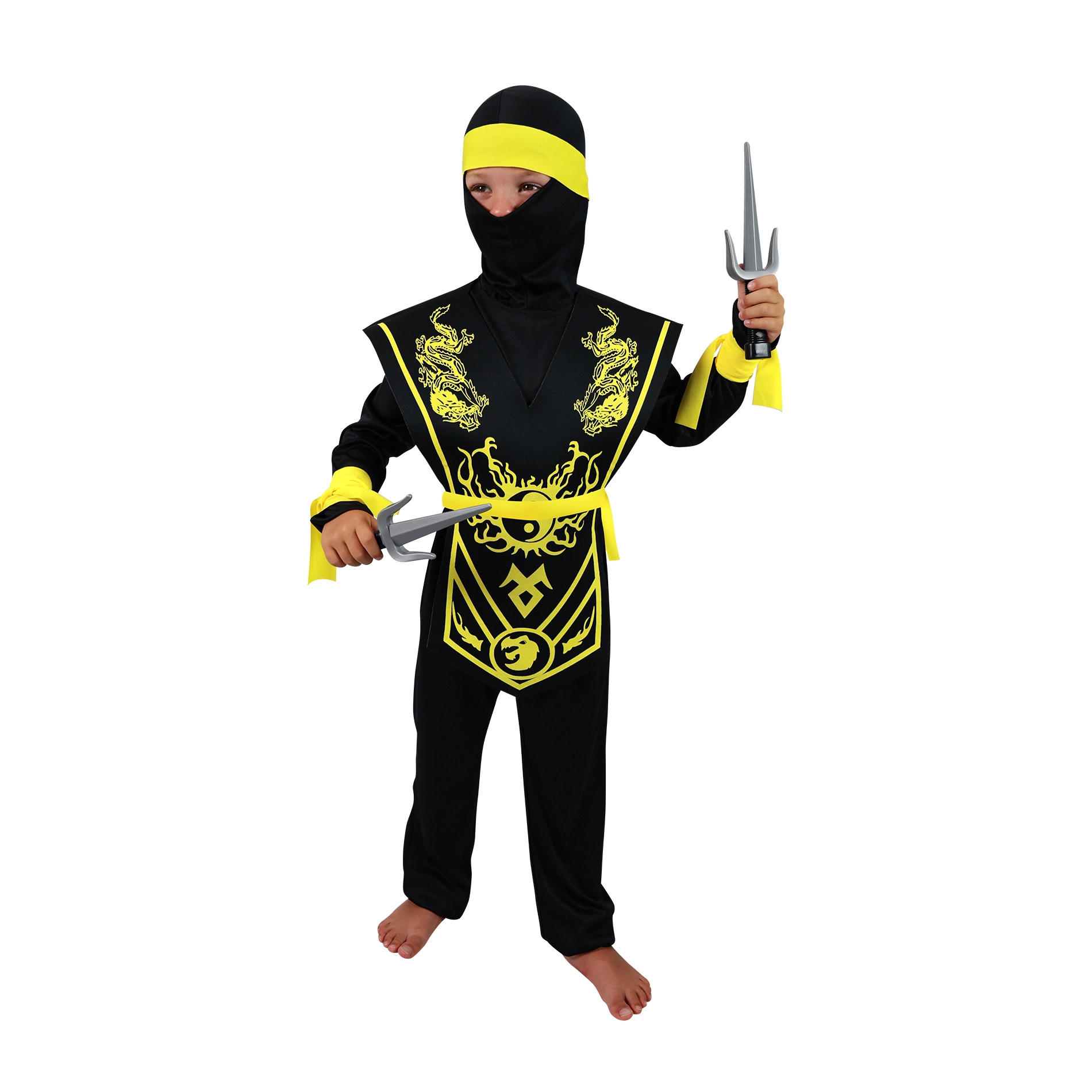 Detský karnevalový kostým Žltý Ninja