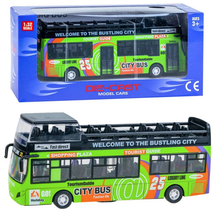 E-shop Joko Poschodový Autobus so svetlom a zvukom + otváracie dvere, zelený
