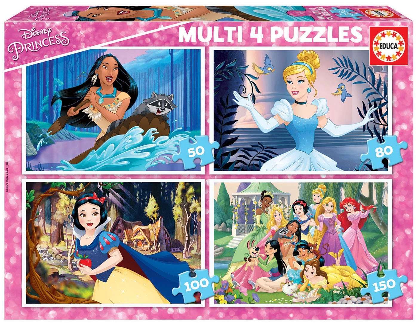 E-shop Educa Disney princezny 4v1 50,80,100,150 dielov