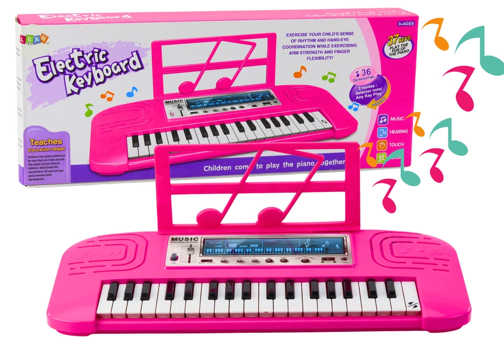 Elektrické Piano pre Deti 36 Melódií Ružové