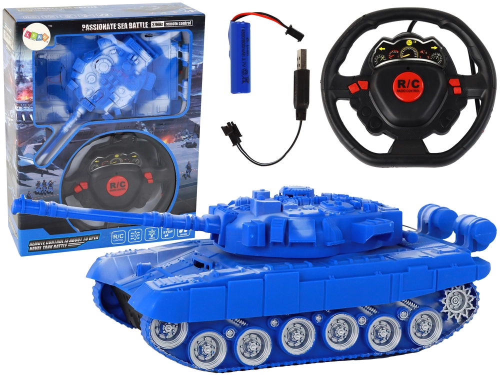 E-shop Zábavný RC tank Modrý 1:18 27MHz