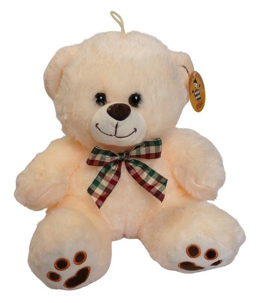 Krémový plyšový medvedík s mašľou